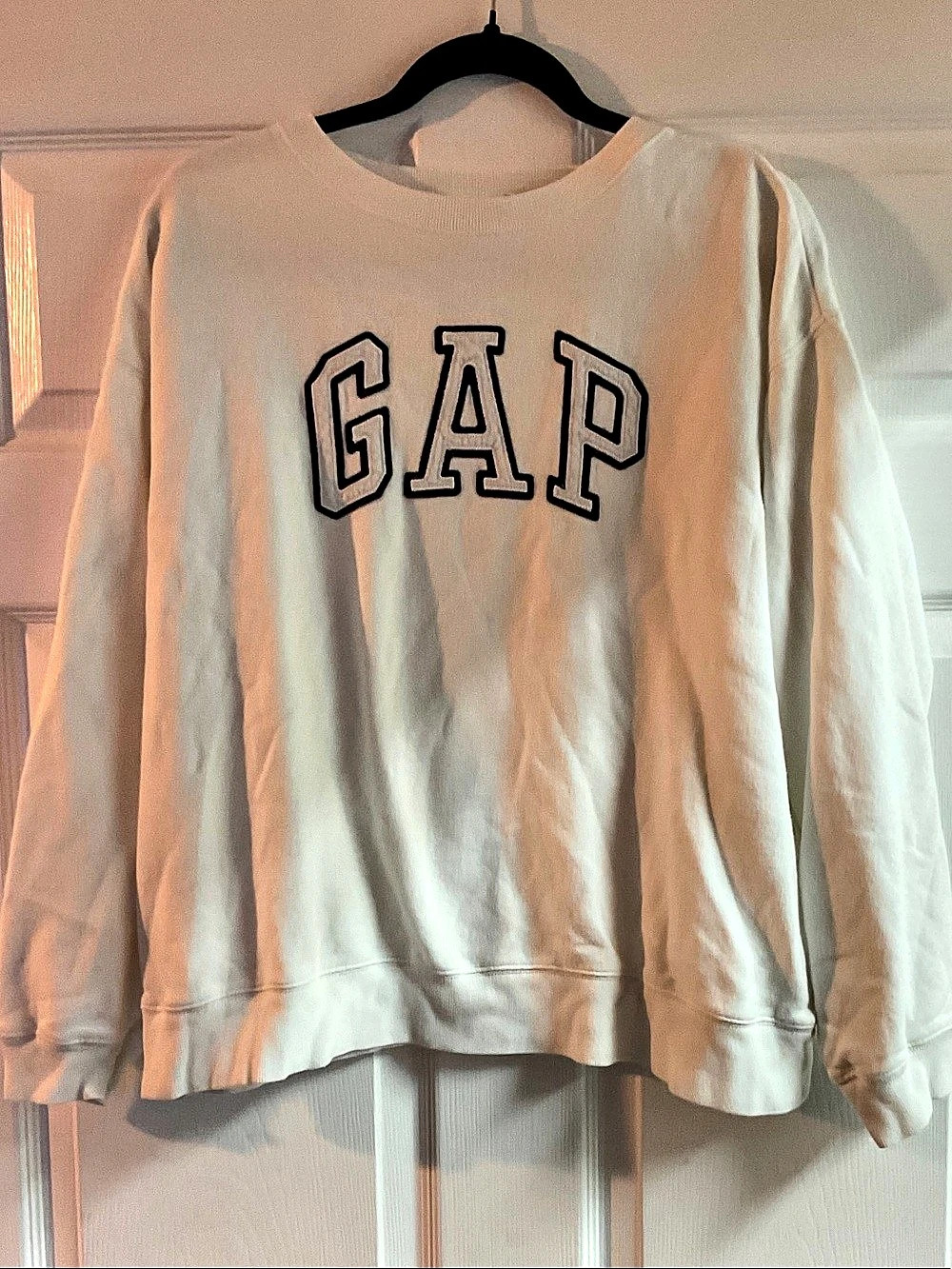 Gap Logo Fleece Crewneck Sweatshirt in White Size Large